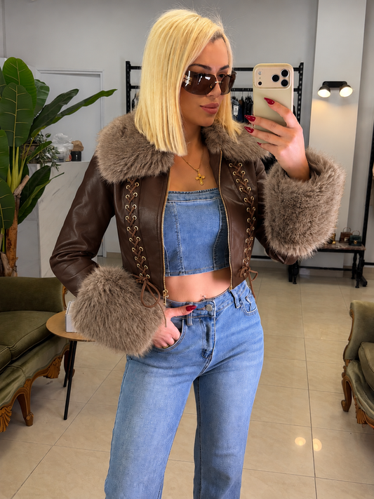 THE ICON – Faux Fur Leather Jacket