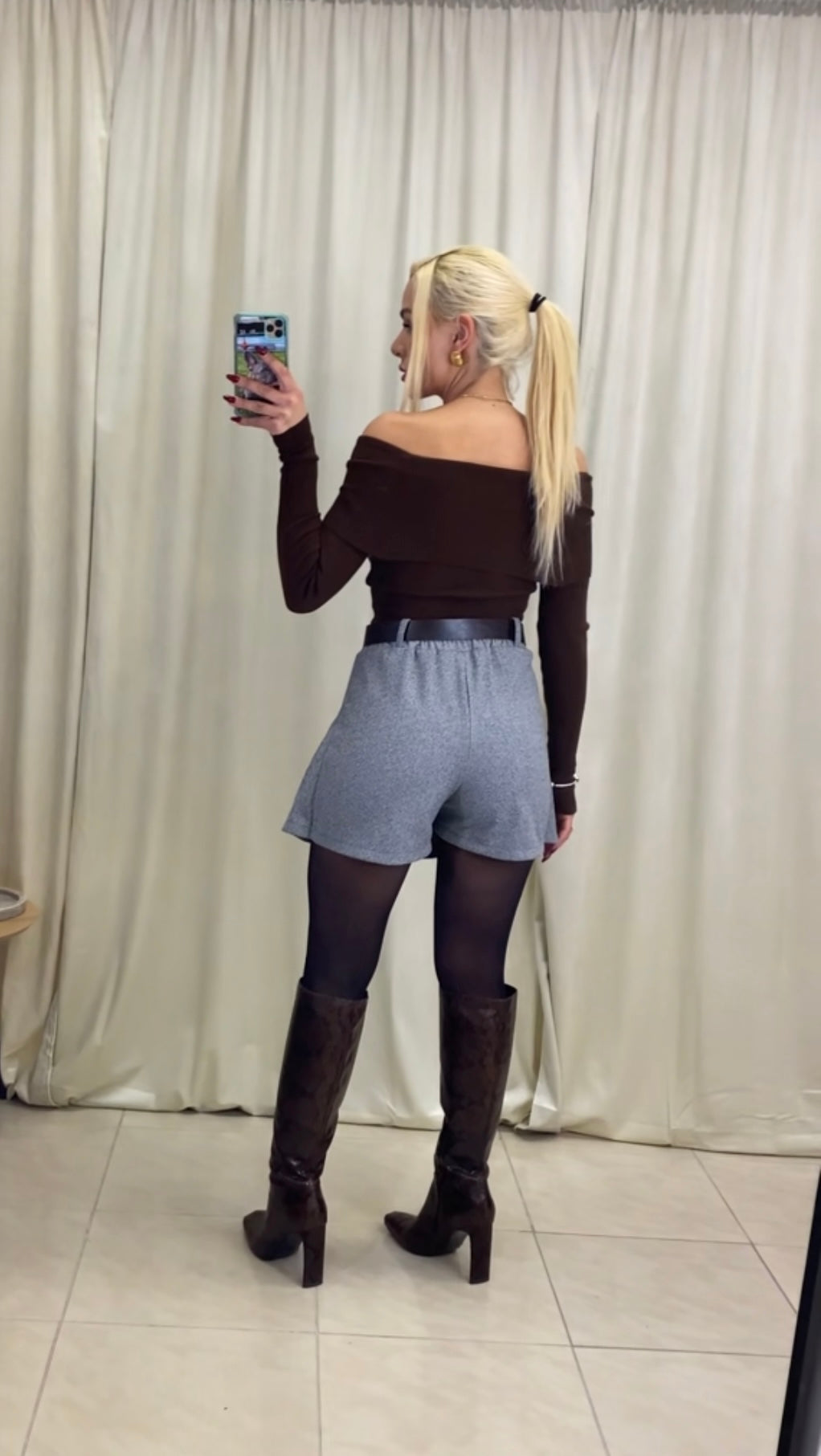 Φούστα σορτς σετ με ζώνη