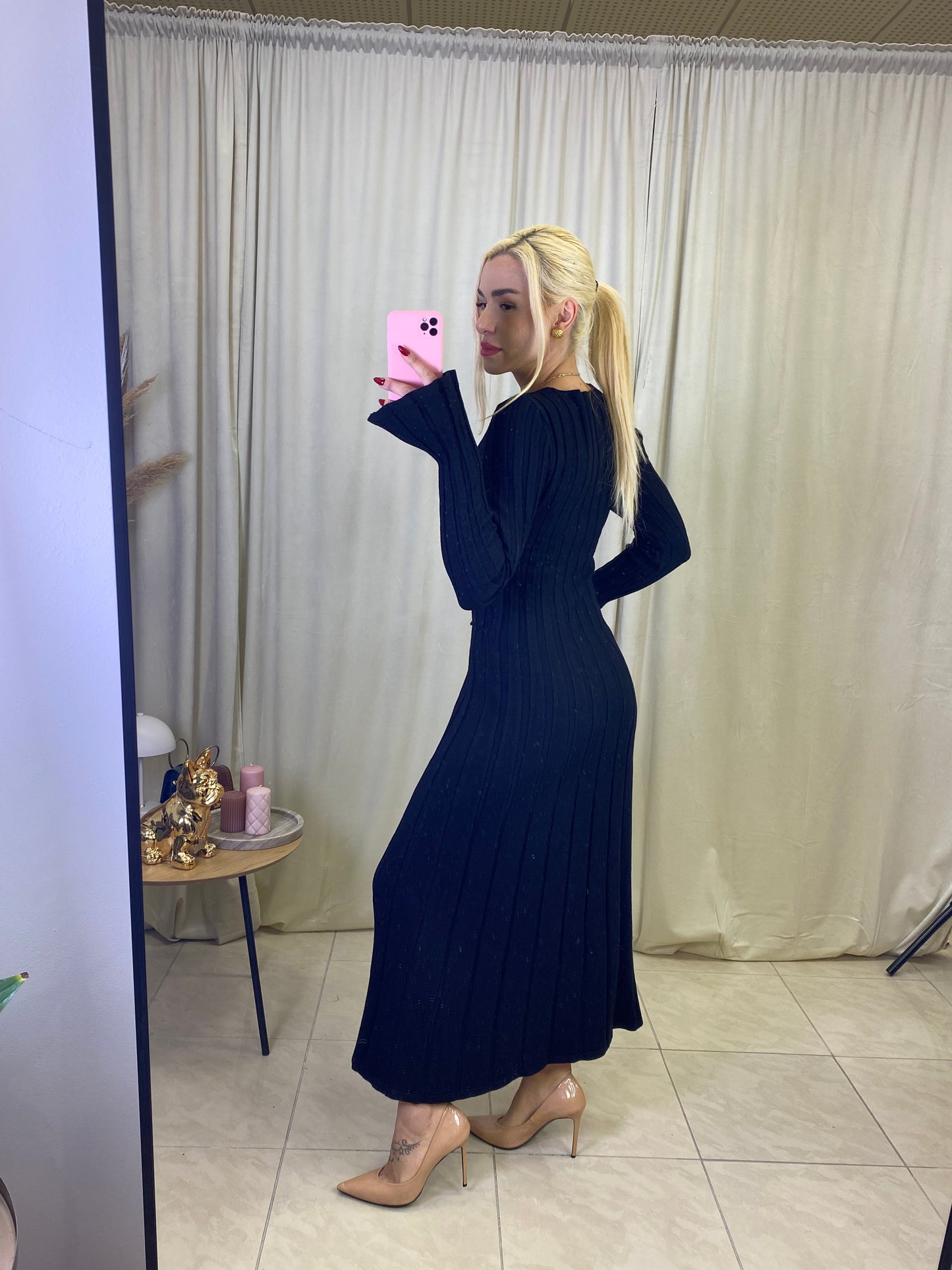 Πλεκτό μαξι φόρεμα