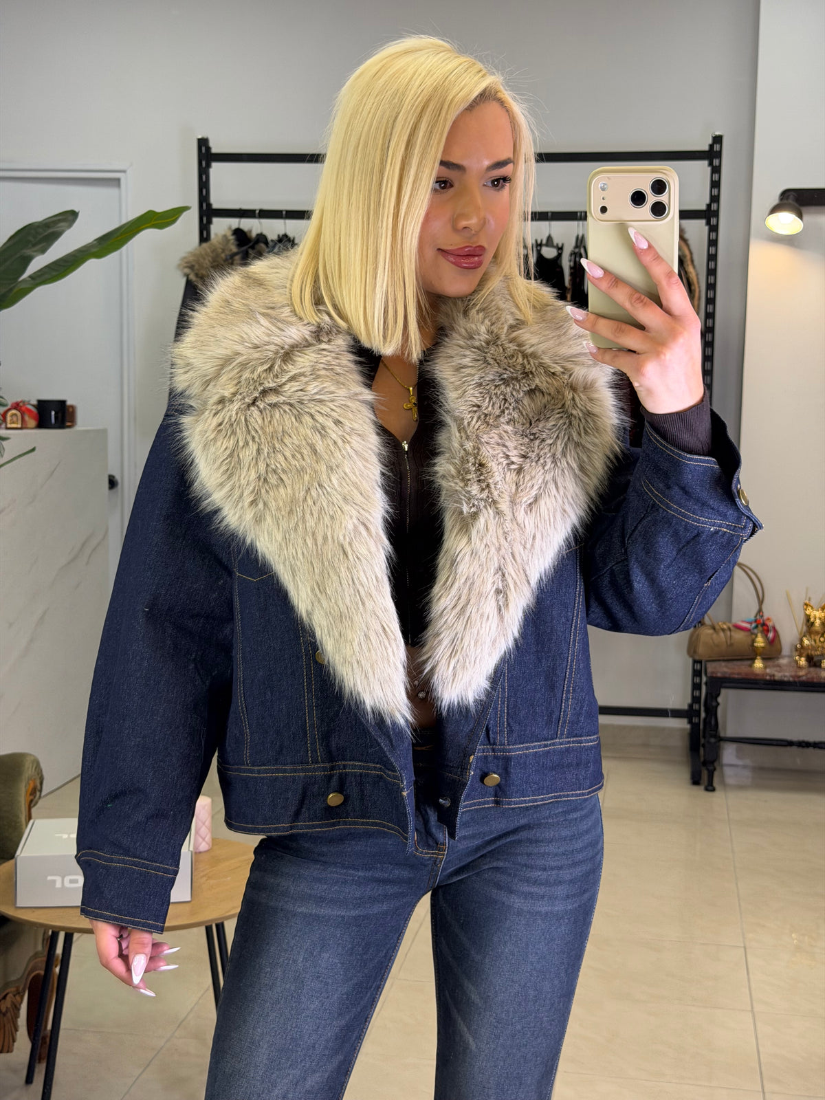 FUR ROYALE DENIM JACKET