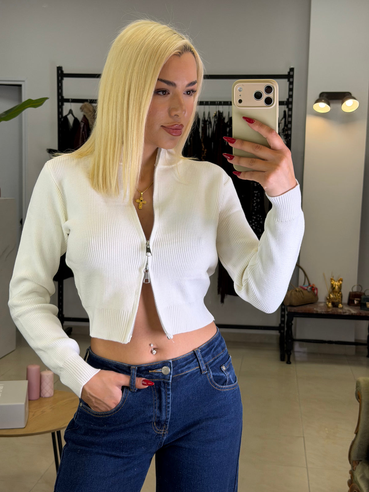 Zip Knit Top - jacket