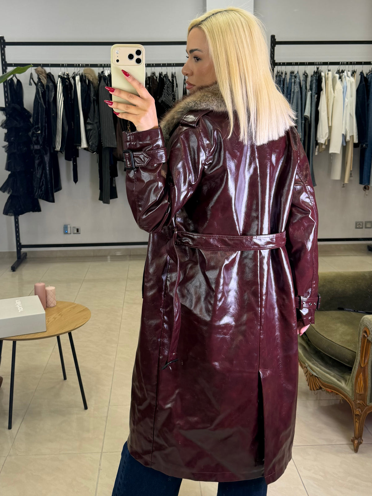 Royale Fur Trench Coat
