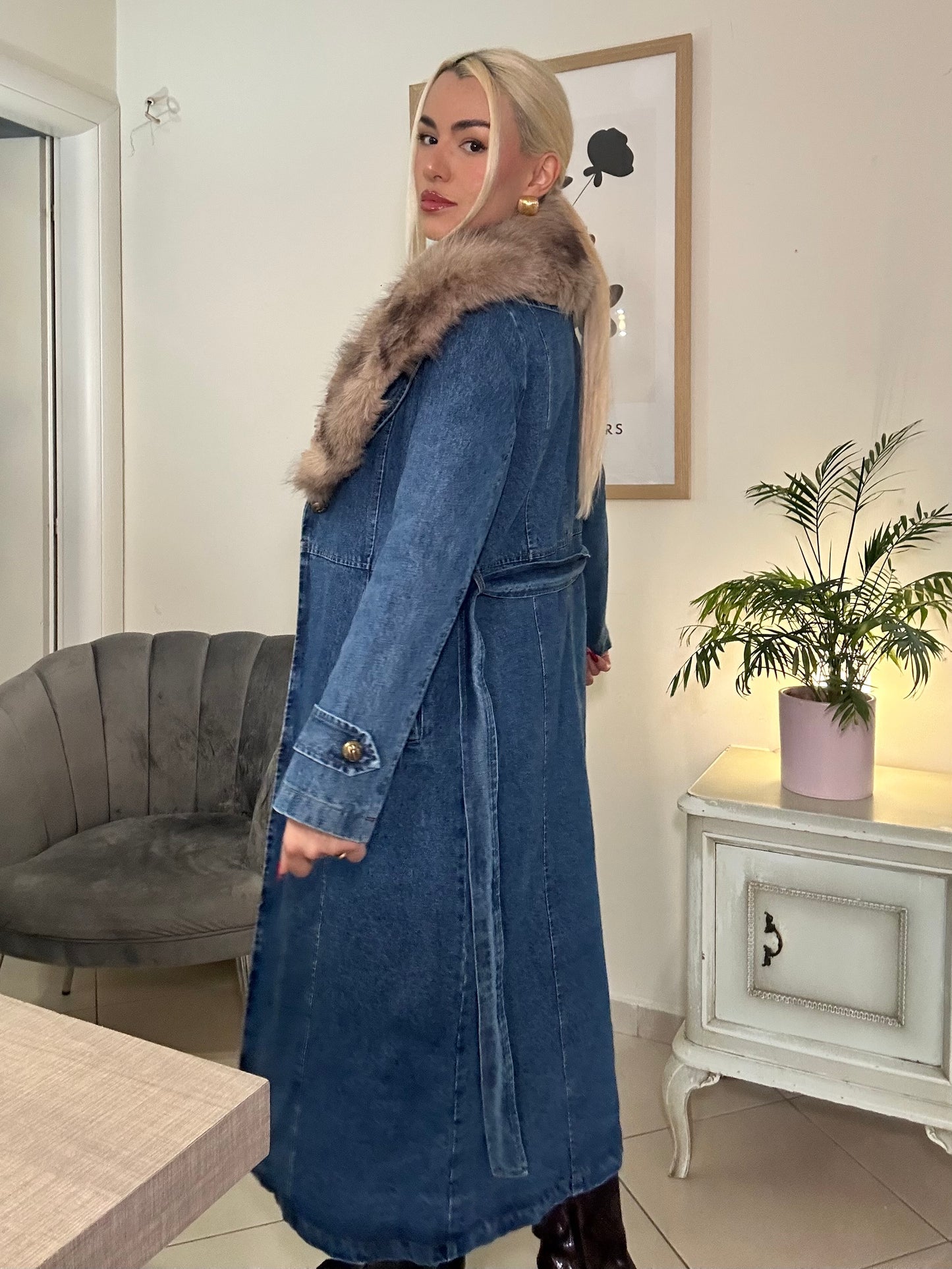 Y2K denim coat