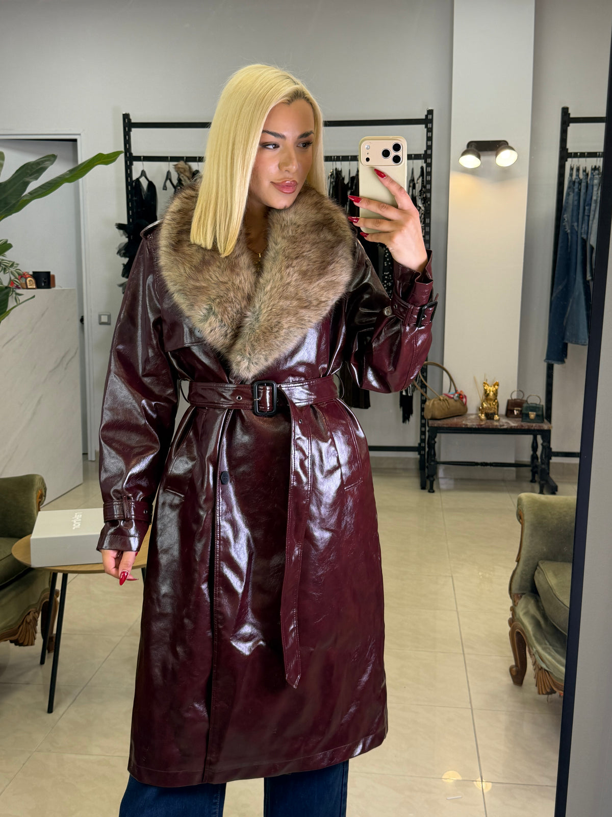 Royale Fur Trench Coat