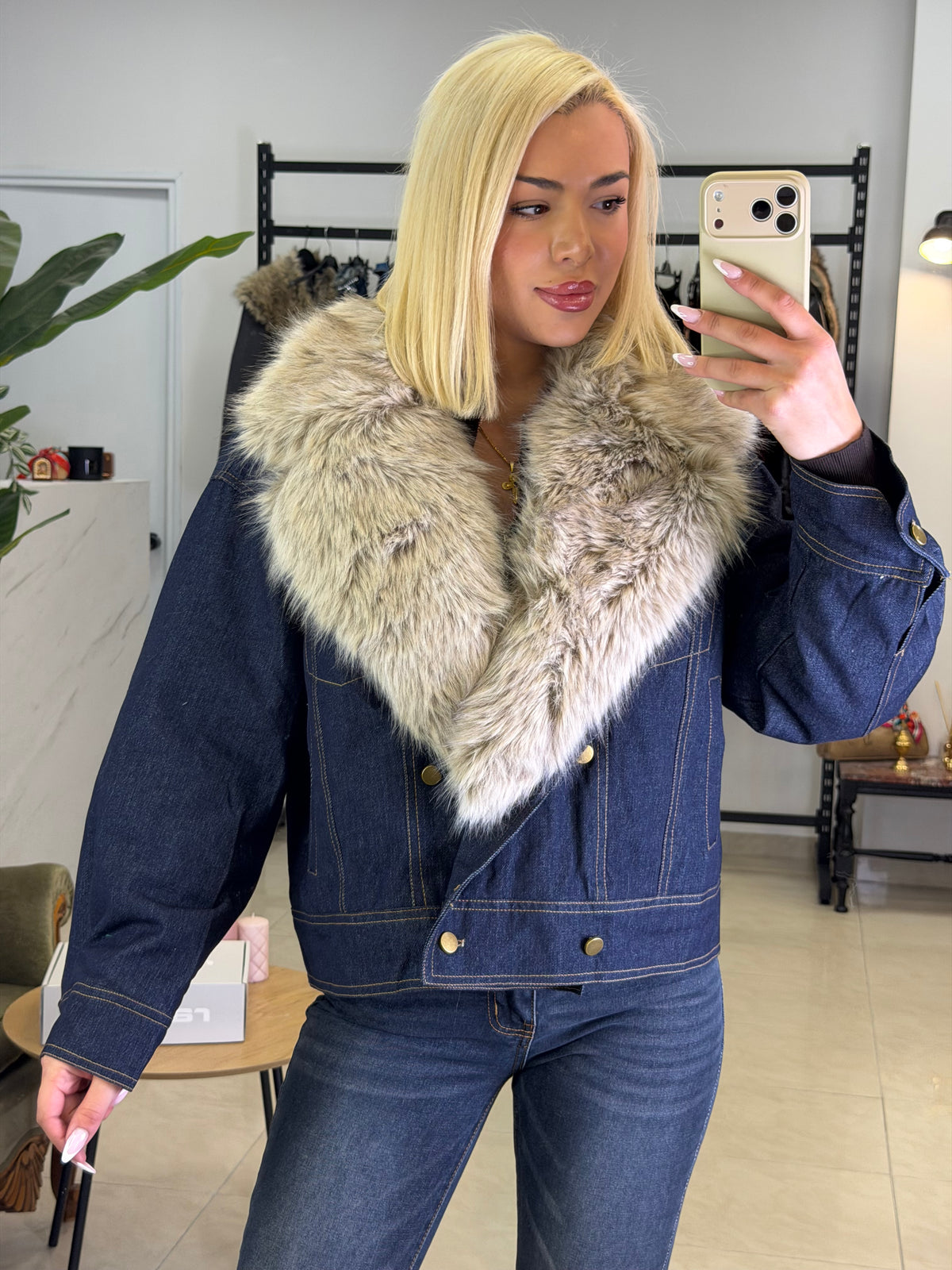 FUR ROYALE DENIM JACKET
