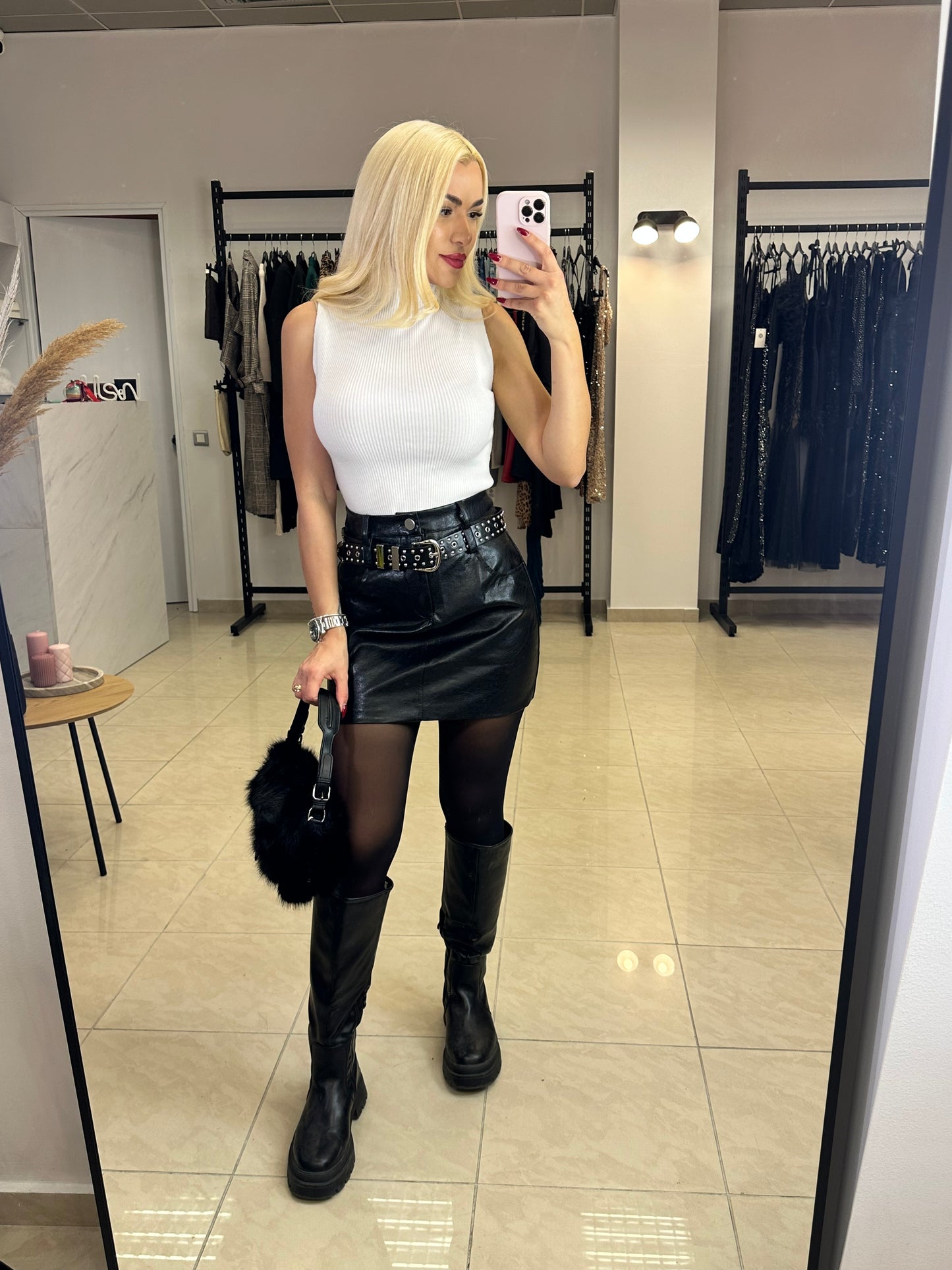 Rock skirt σετ με ζώνη