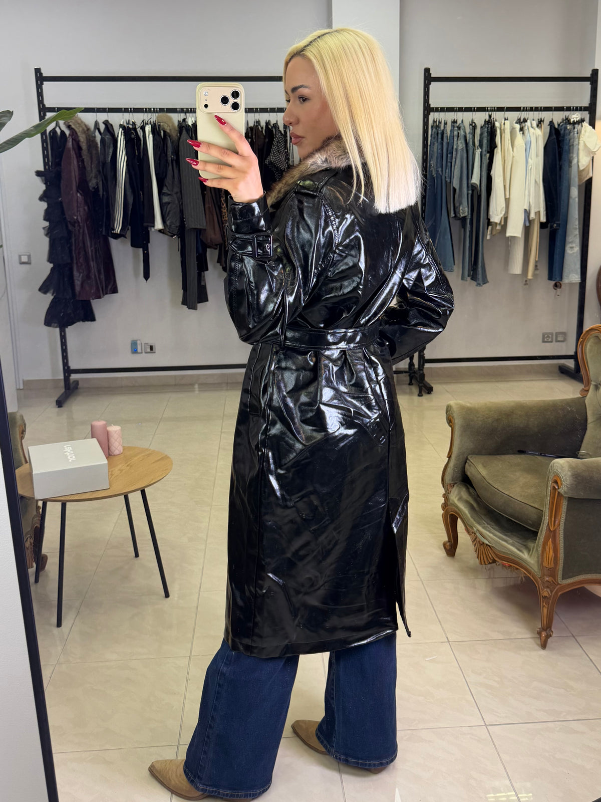 Royale Fur Trench Coat