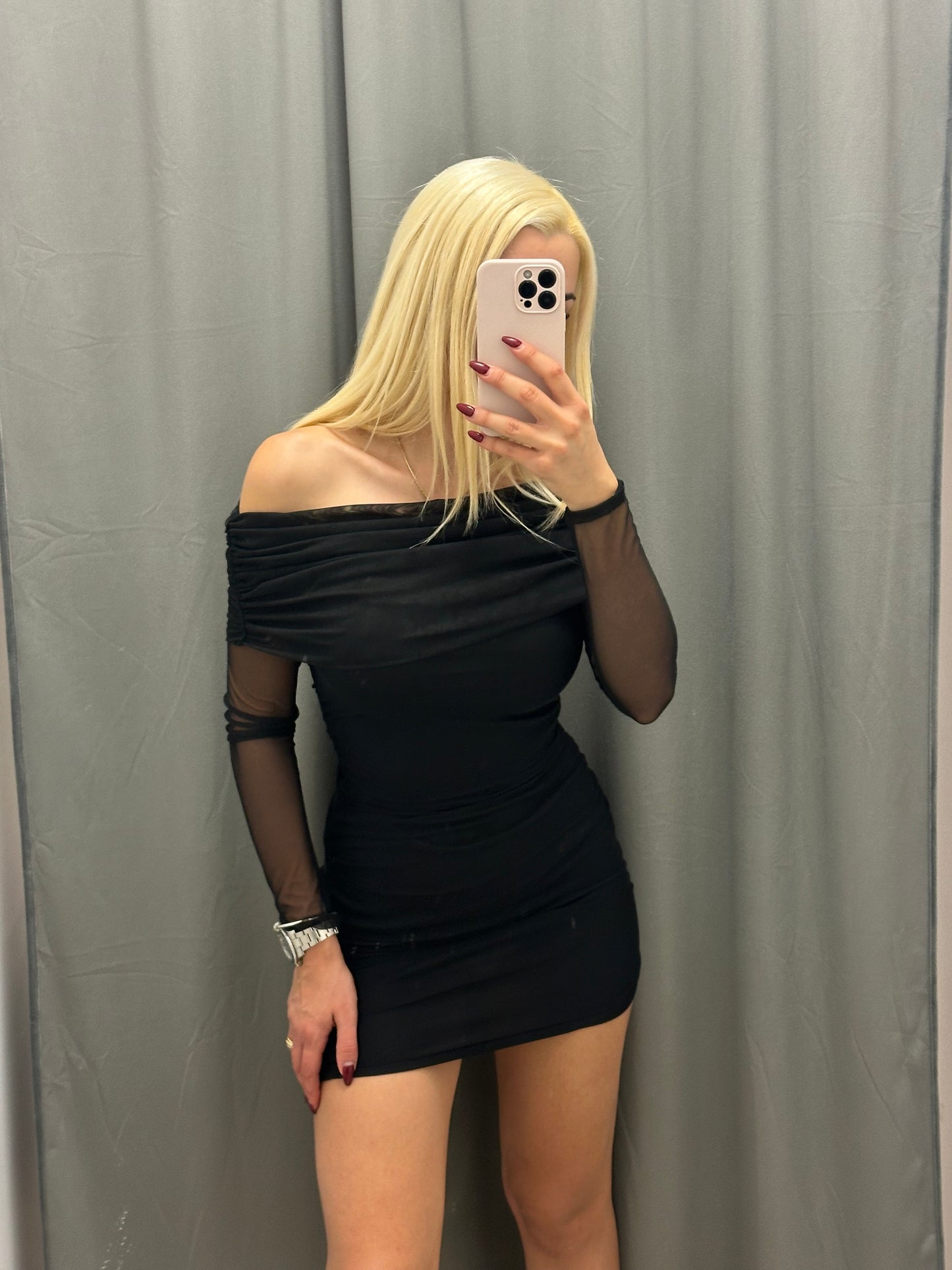 Off shoulder black dress