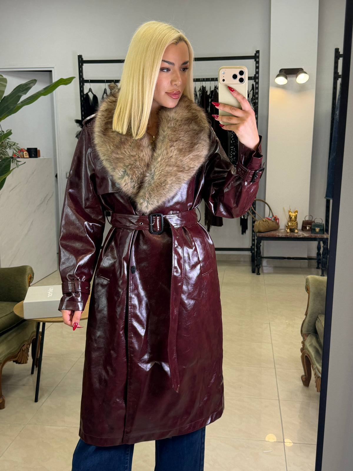 Royale Fur Trench Coat