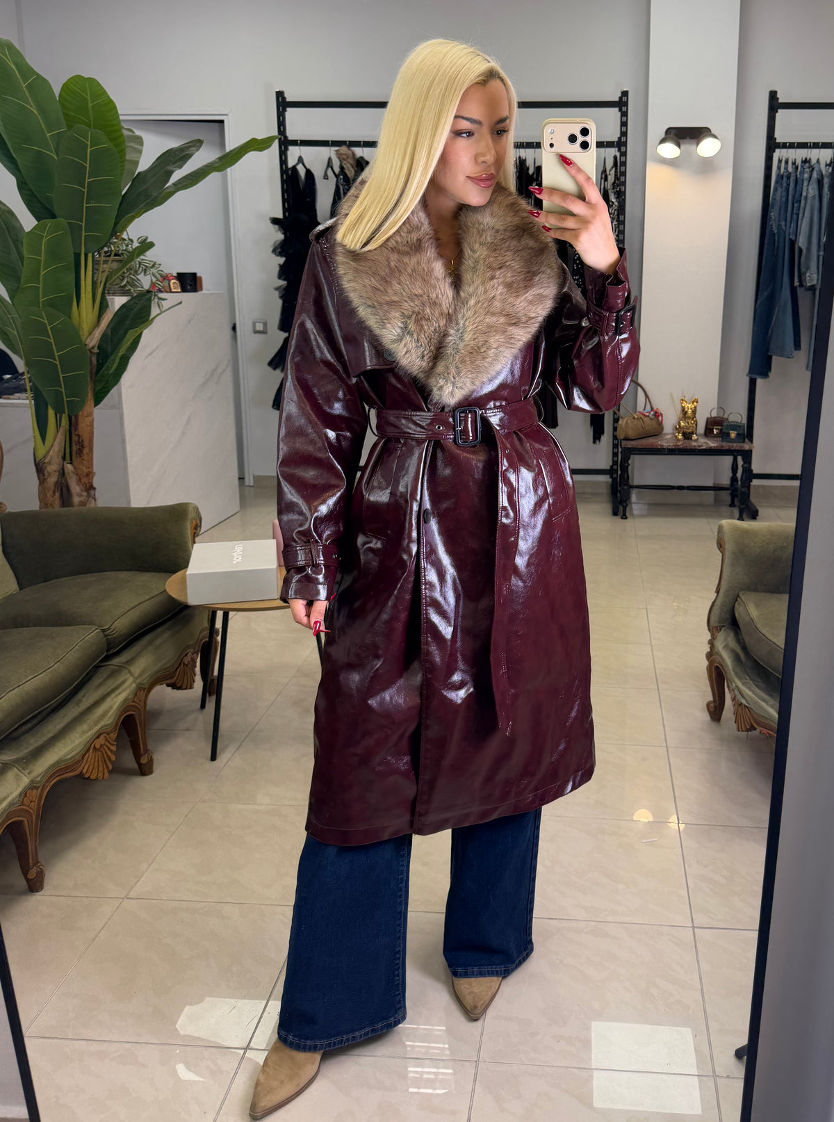 Royale Fur Trench Coat