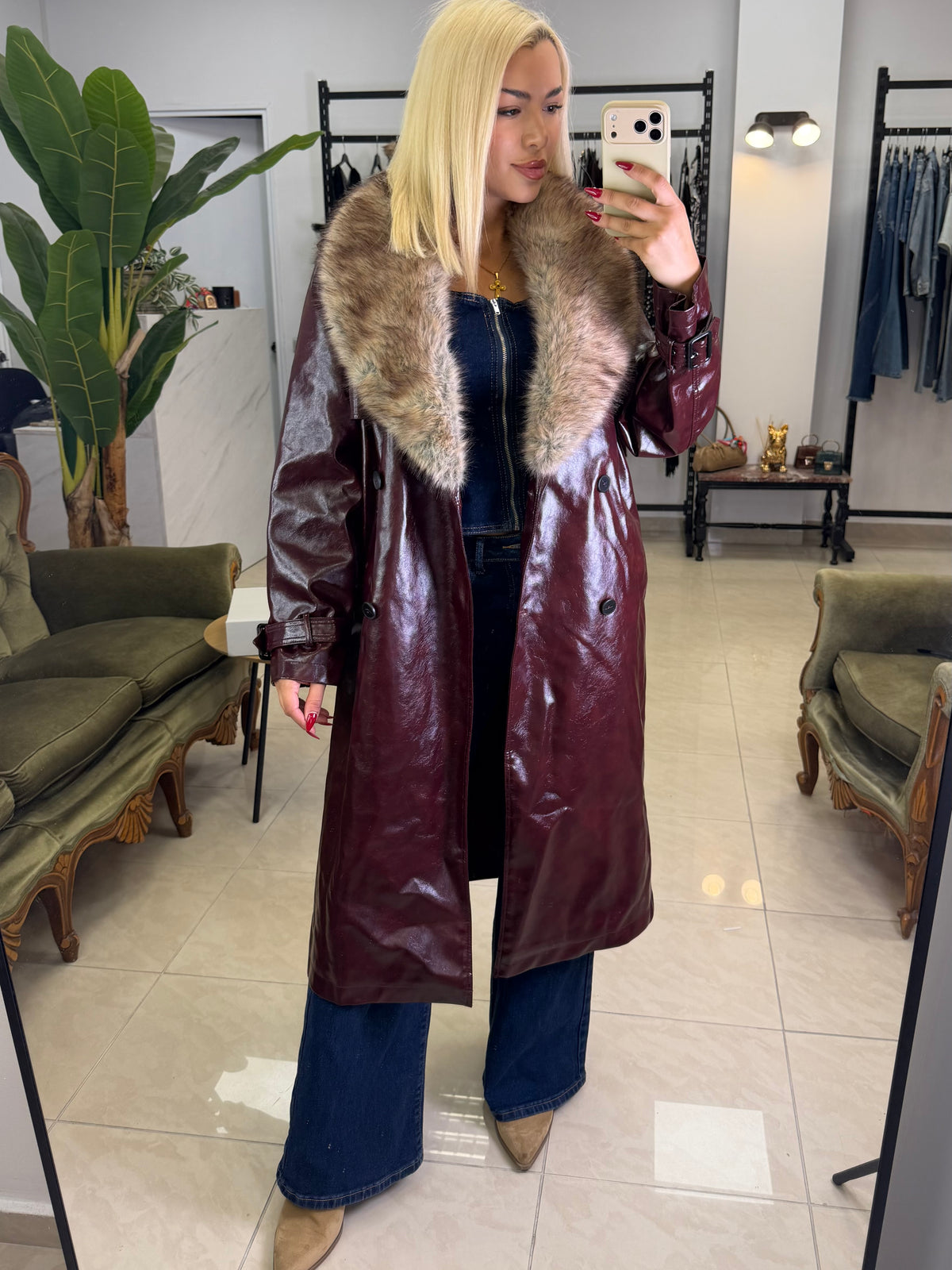 Royale Fur Trench Coat