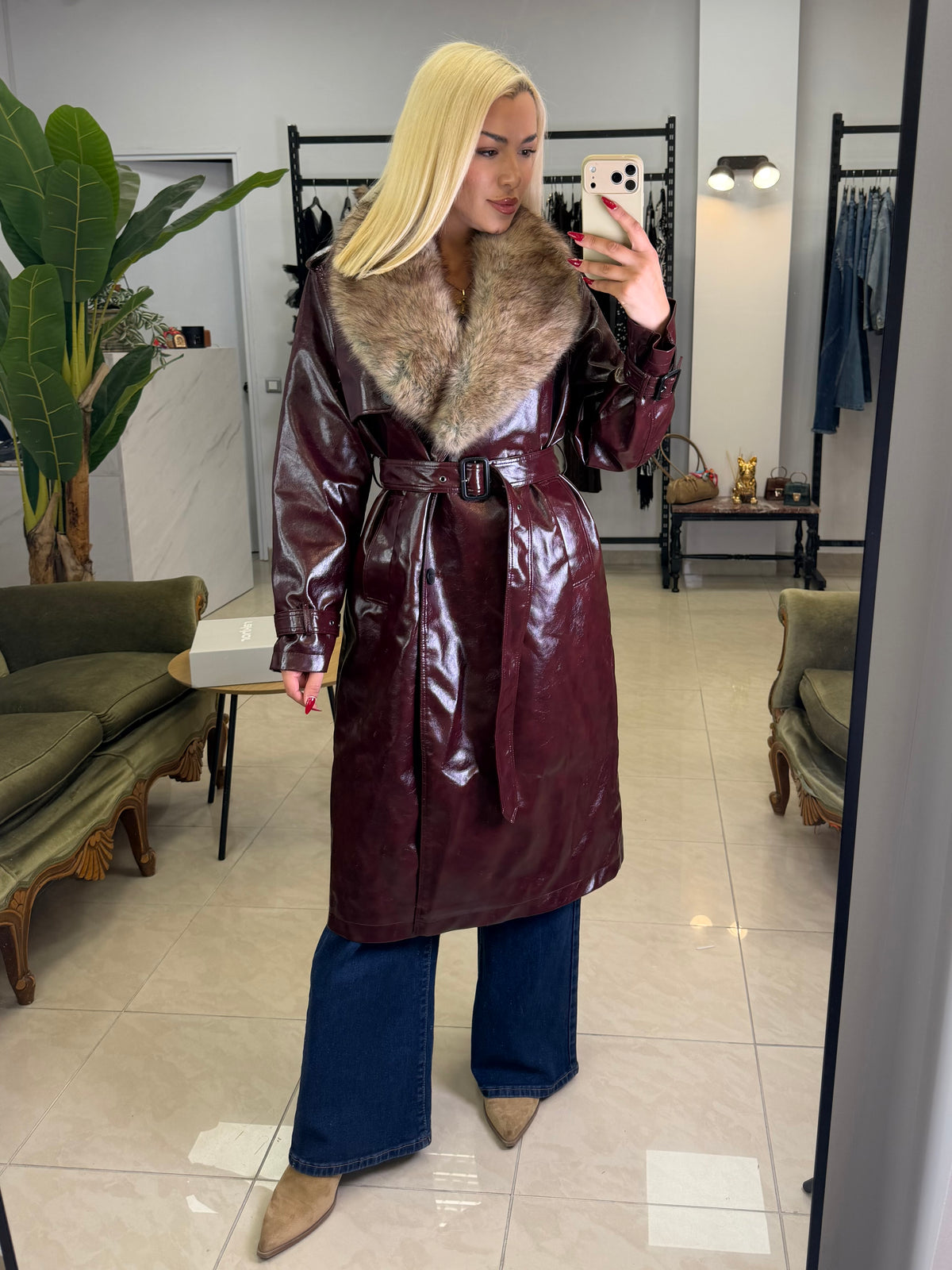 Royale Fur Trench Coat