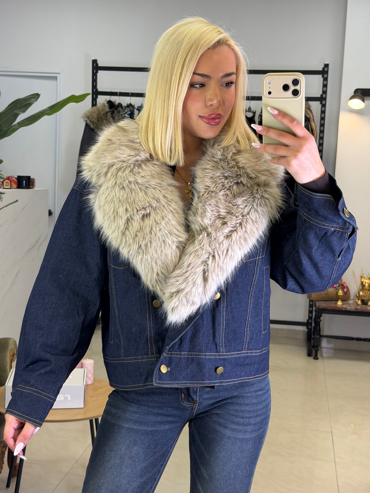 FUR ROYALE DENIM JACKET