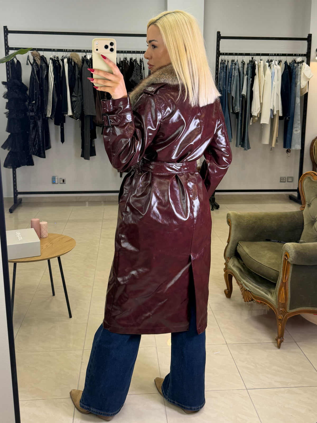 Royale Fur Trench Coat