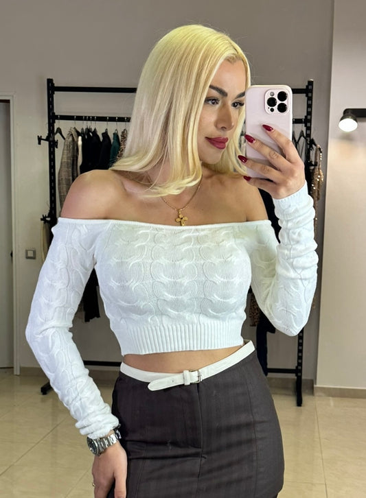 Πλεκτό off shoulder top